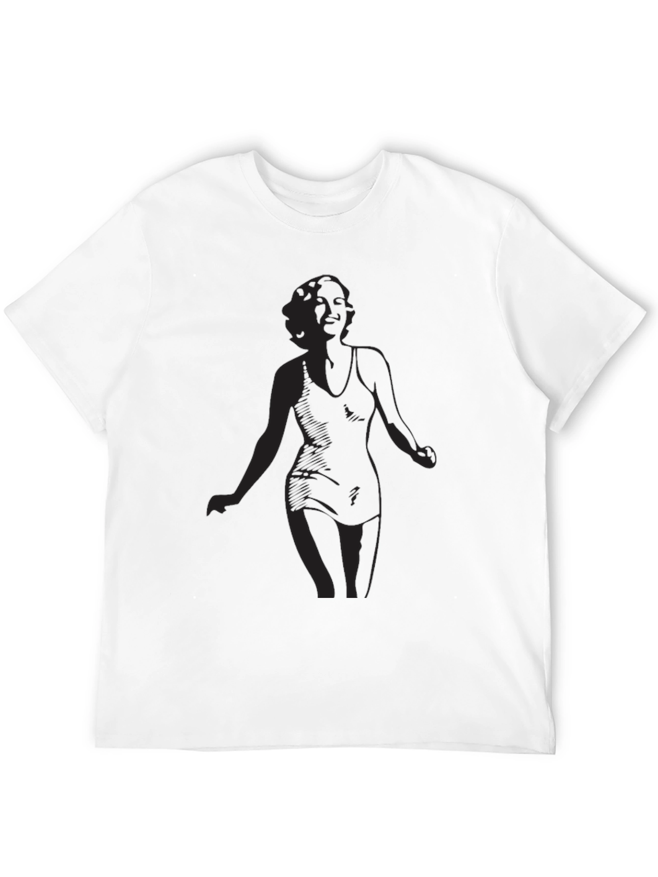 Black T-Shirt with Woman Silhouette