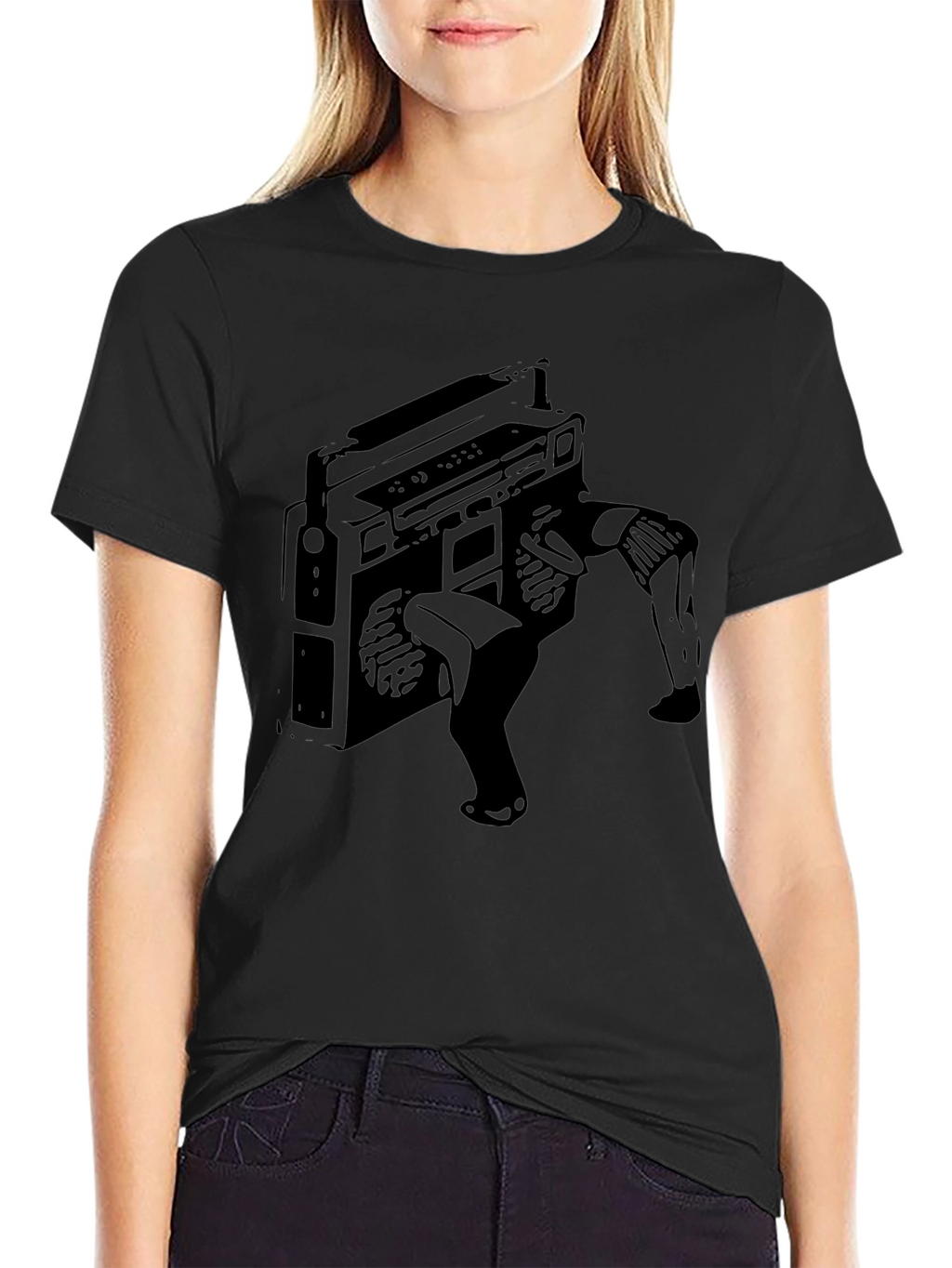 Boombox Breakdance Black T-Shirt - Music Lover Tee