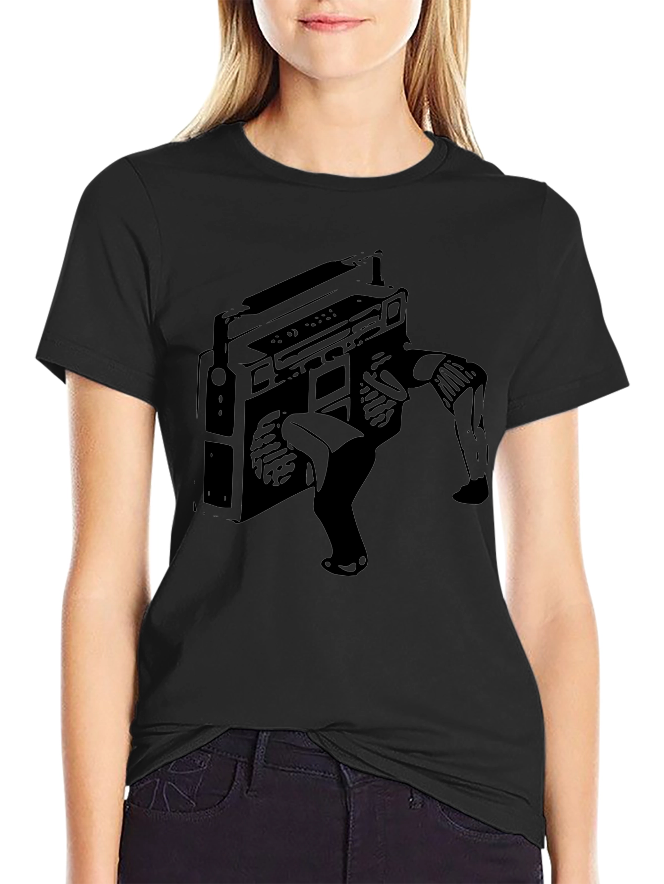 Boombox Breakdance Black T-Shirt - Music Lover Tee