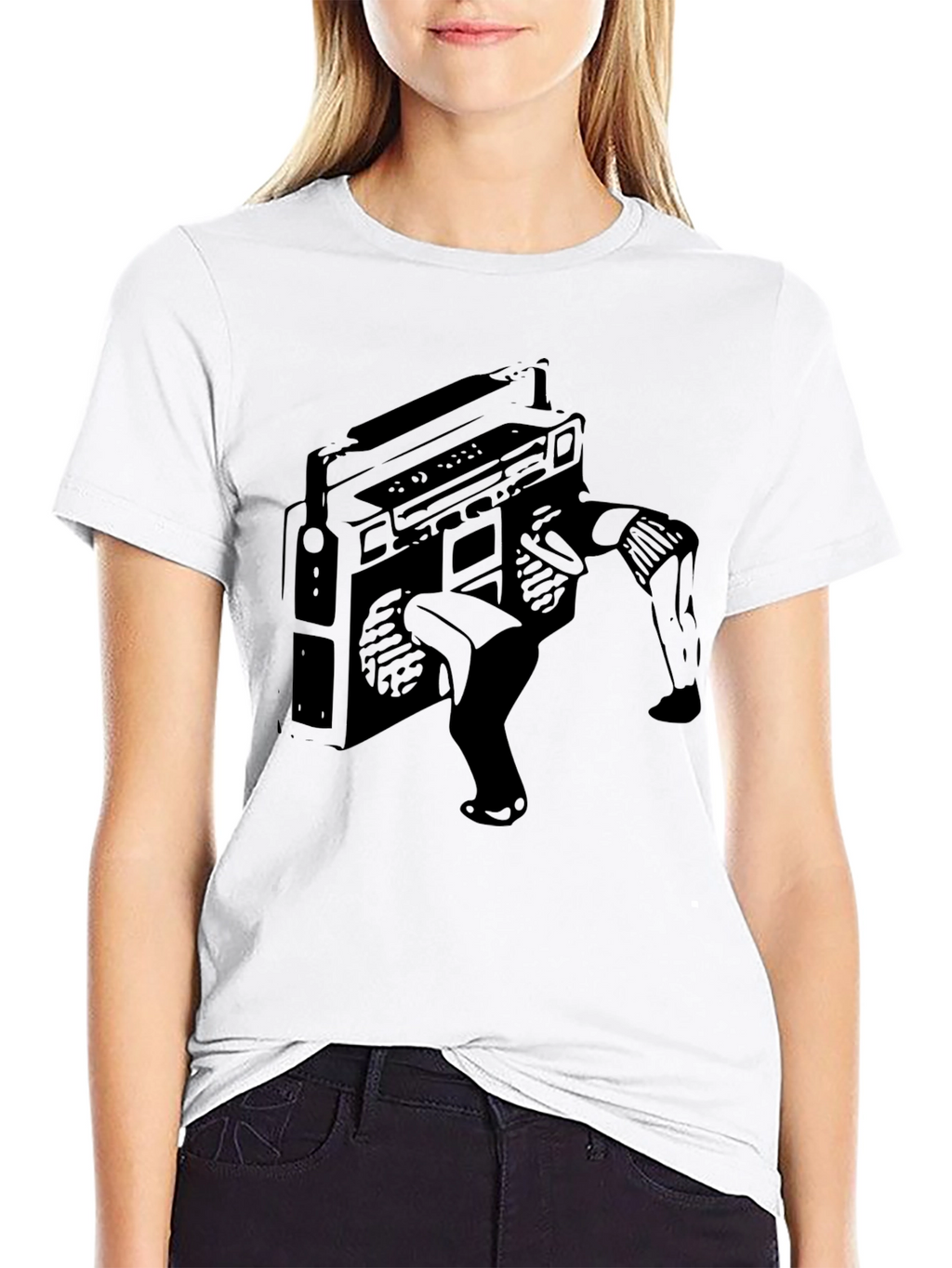 Boombox Breakdance Black T-Shirt - Music Lover Tee