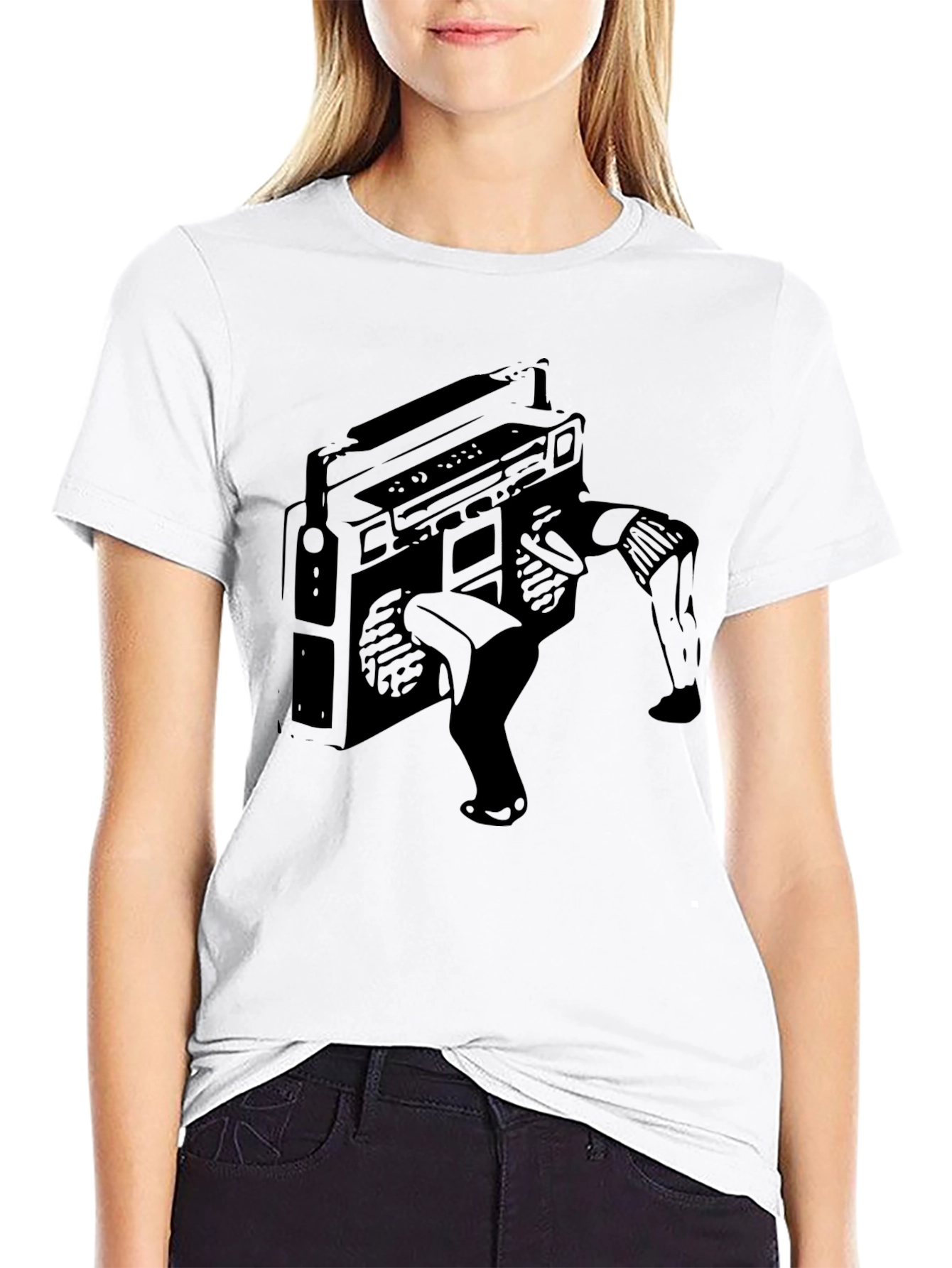 Boombox Breakdance Black T-Shirt - Music Lover Tee