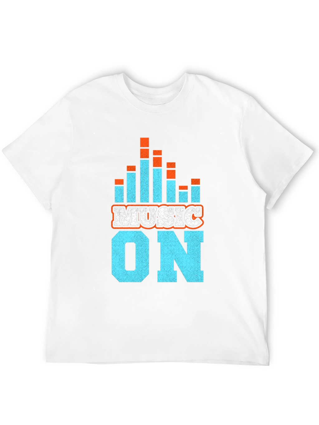Music On Graphic Tee - Black Cotton Blend