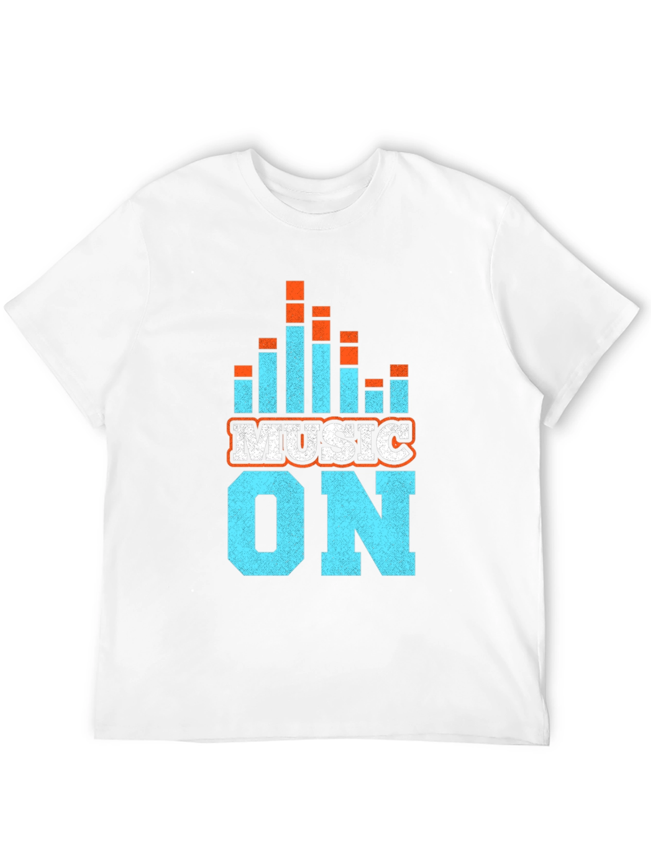 Music On Graphic Tee - Black Cotton Blend