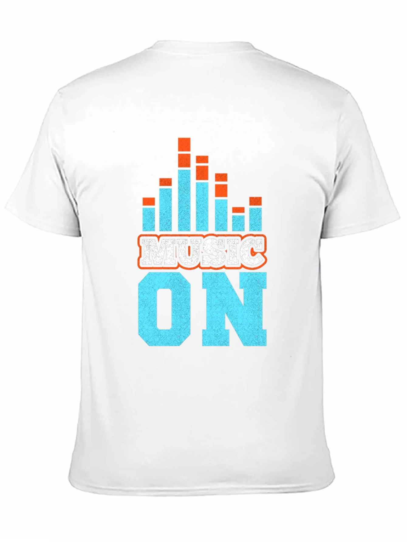 Music On Graphic Tee - Black Cotton Blend