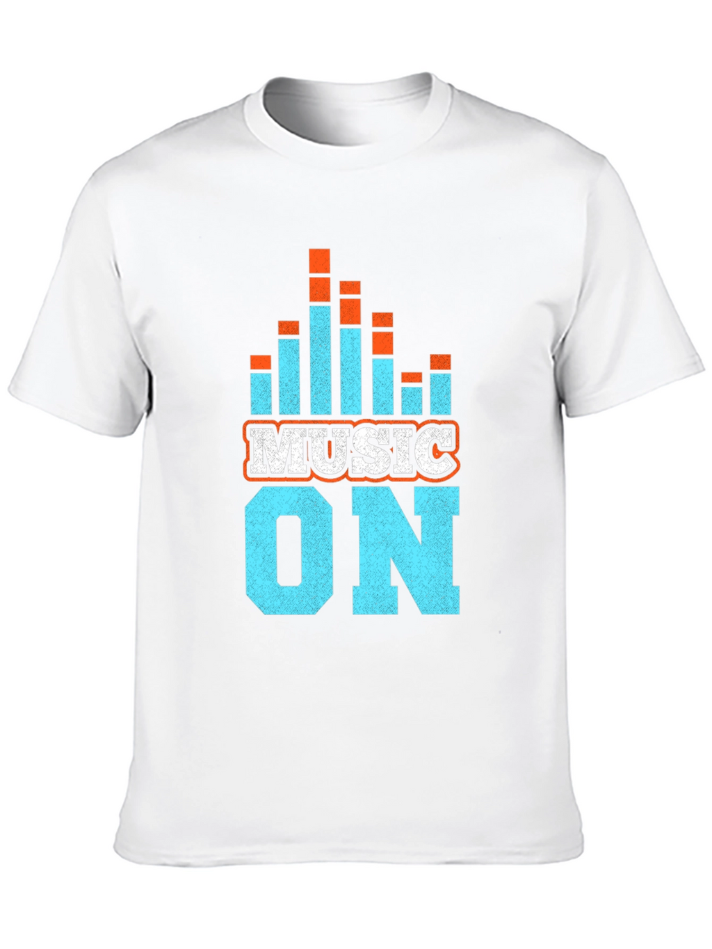 Music On Graphic Tee - Black Cotton Blend