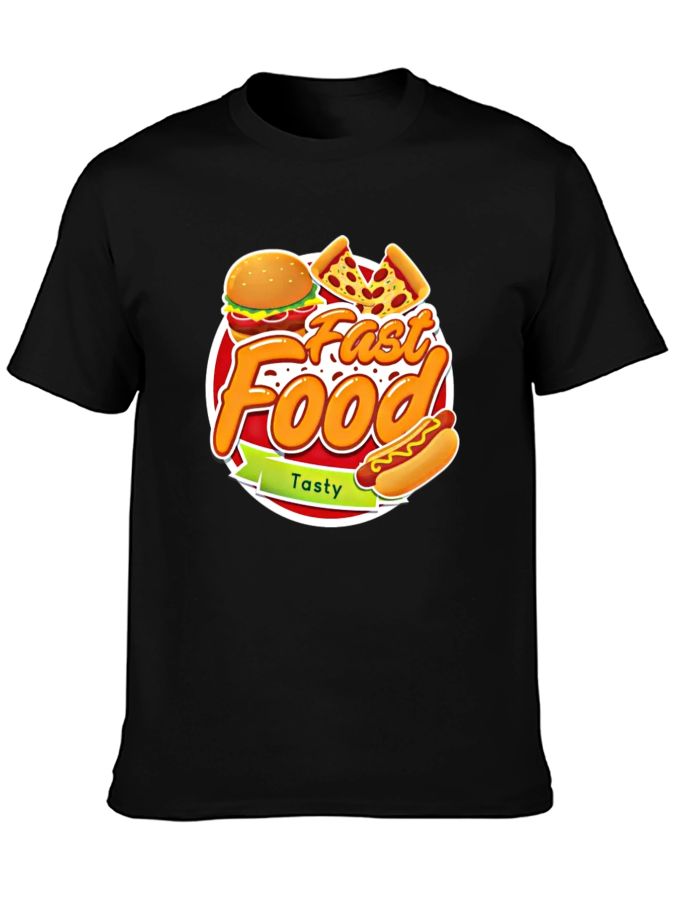Fast Food Graphic Tee - Tasty Burger Pizza Hotdog!