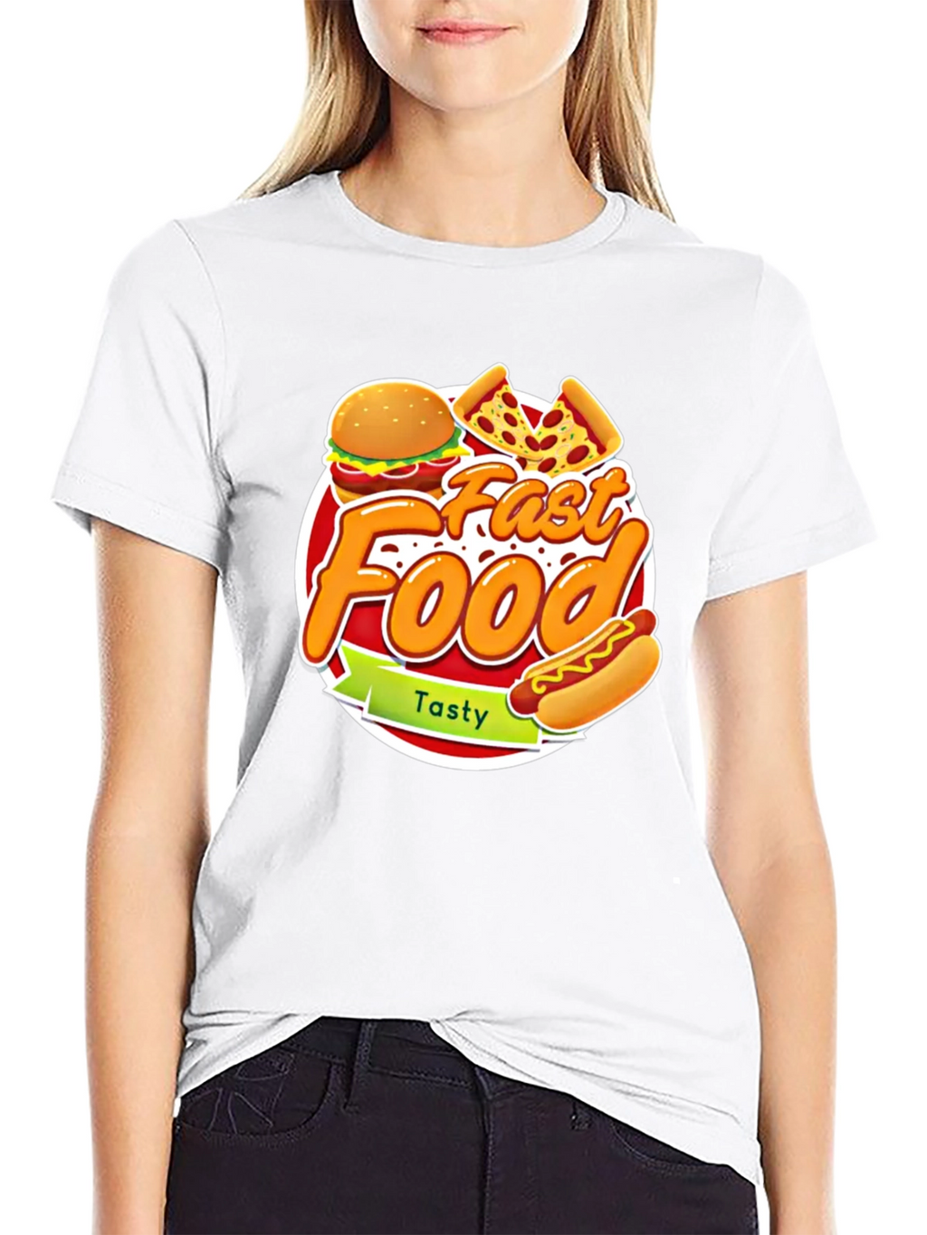 Fast Food Graphic Tee - Tasty Burger Pizza Hotdog!