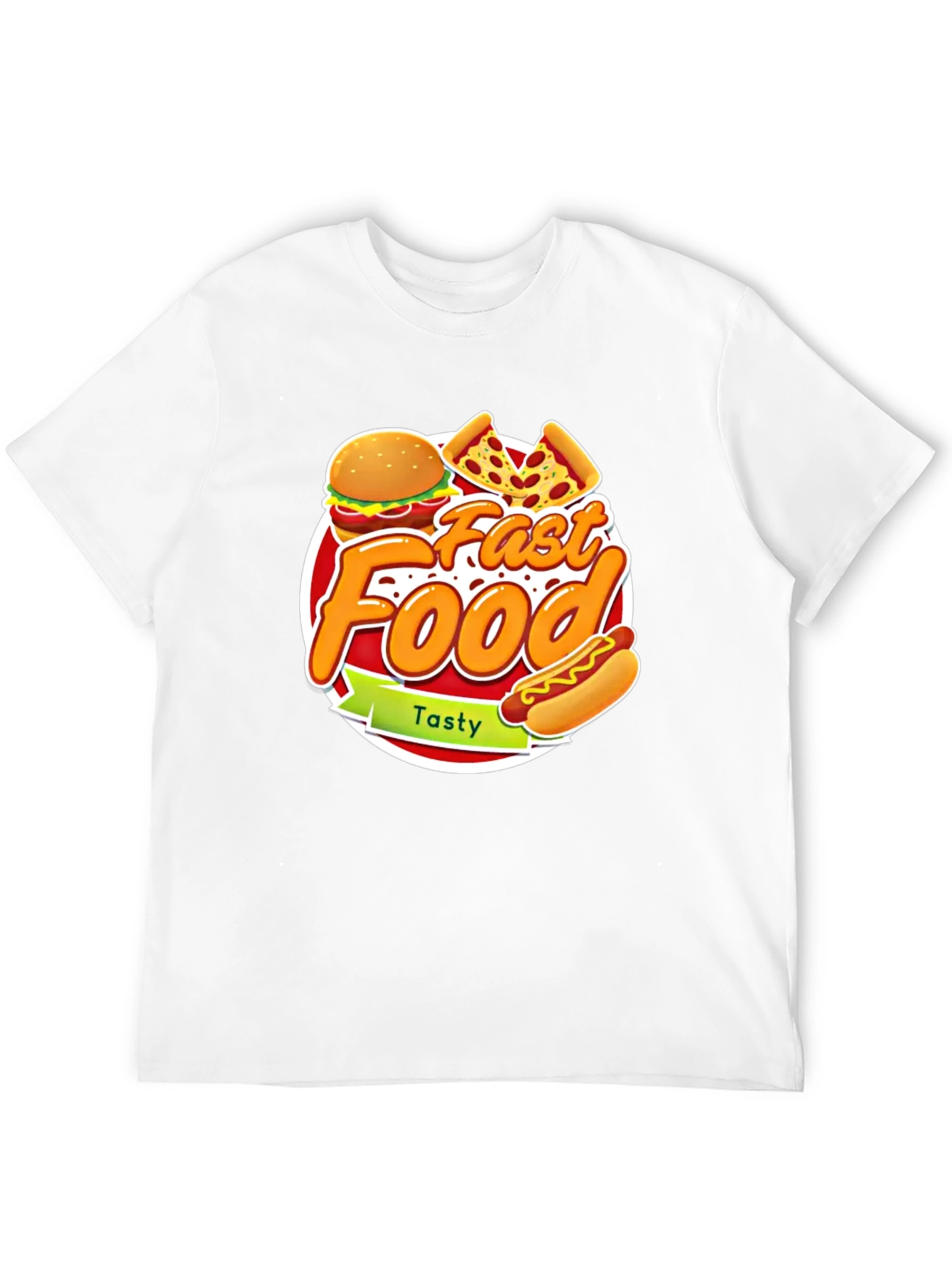 Fast Food Graphic Tee - Tasty Burger Pizza Hotdog!