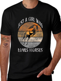Just A Girl Who Loves Horses Graphic Tee