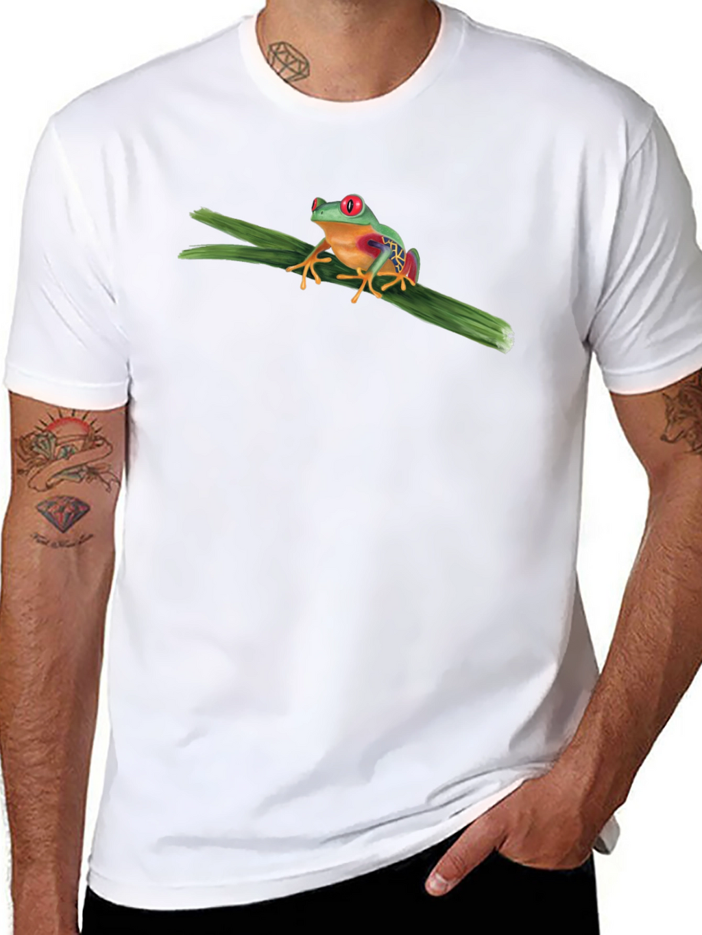 Red-Eyed Tree Frog Graphic T-Shirt - Black