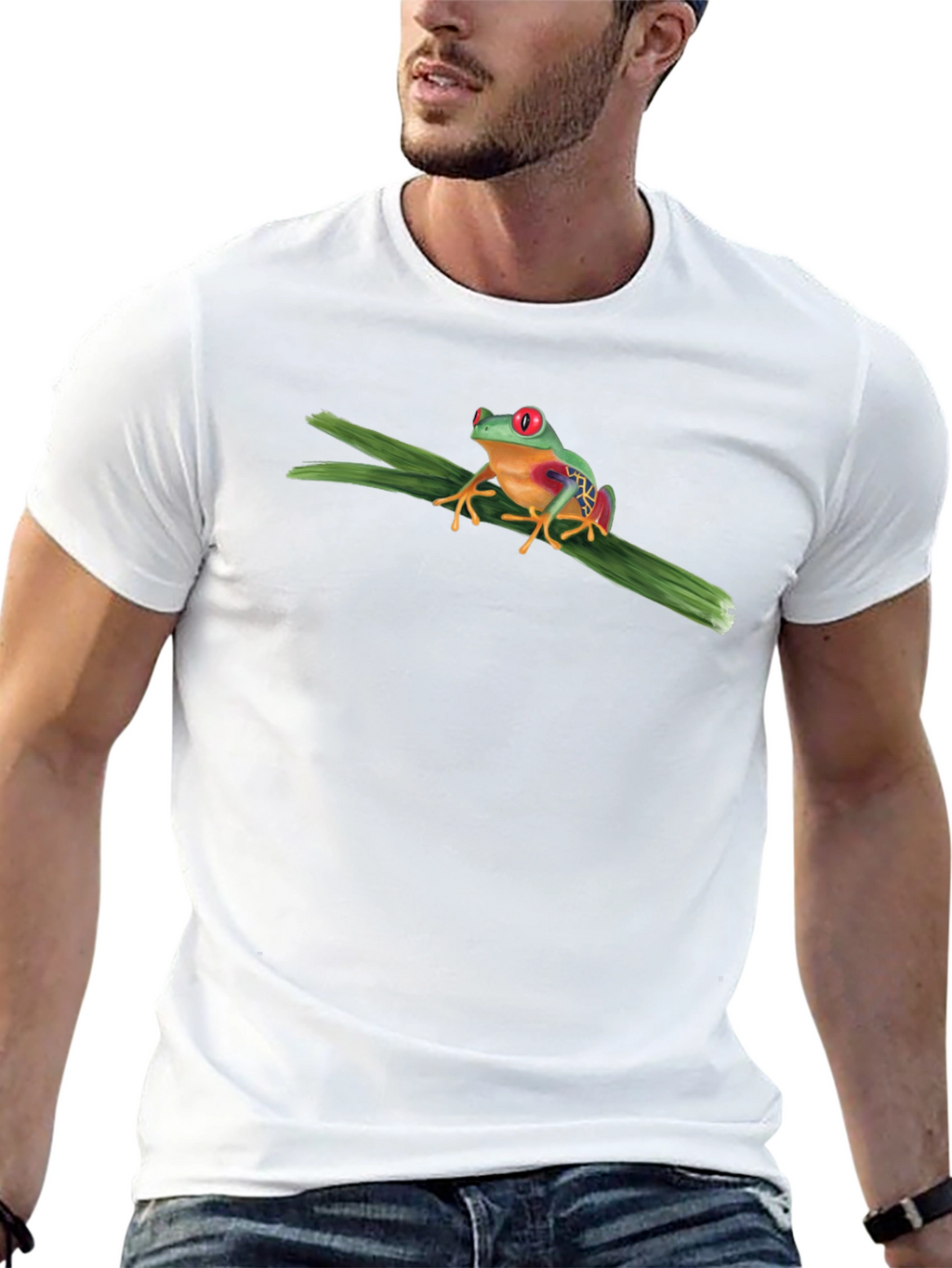 Red-Eyed Tree Frog Graphic T-Shirt - Black