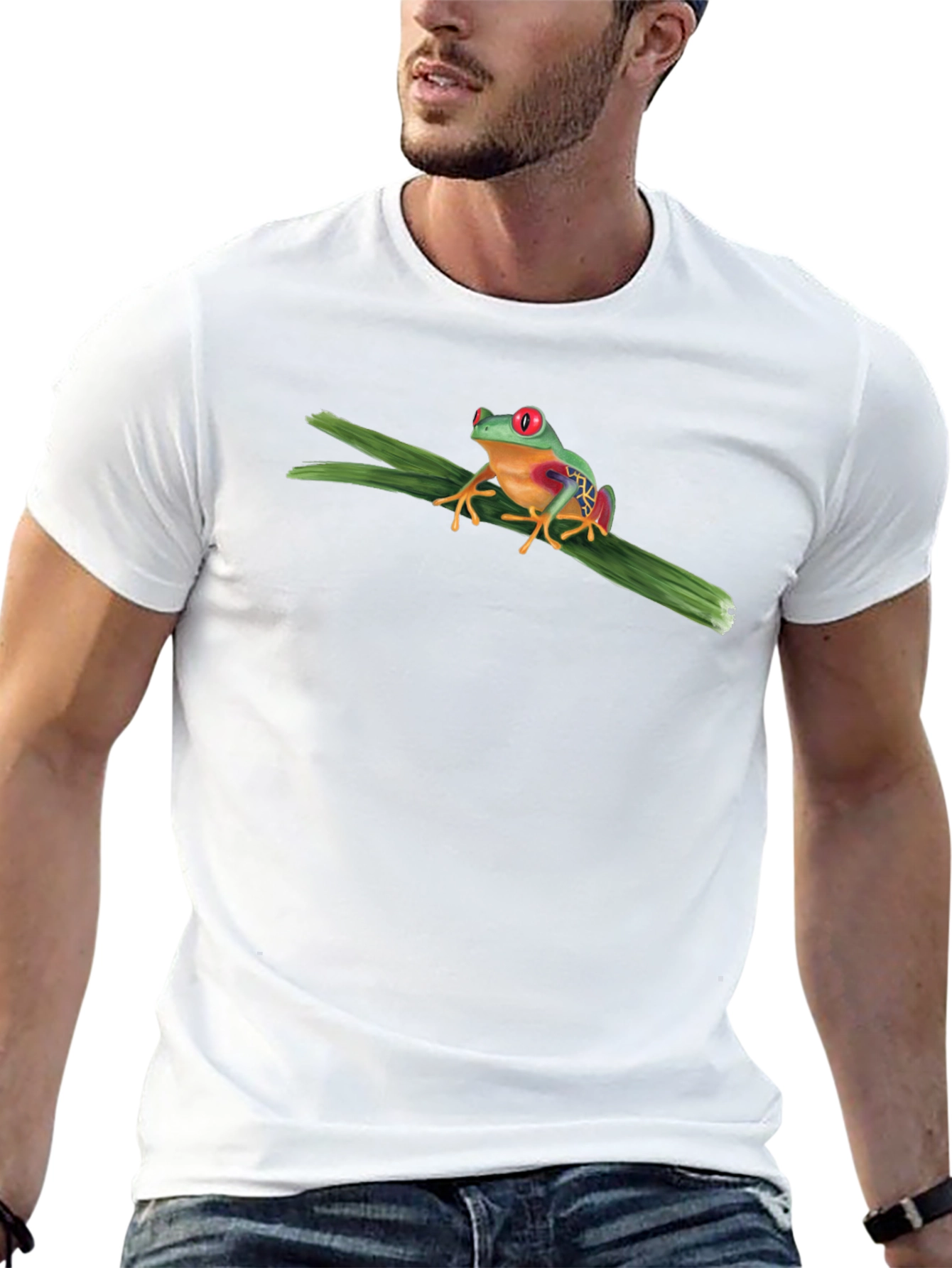 Red-Eyed Tree Frog Graphic T-Shirt - Black
