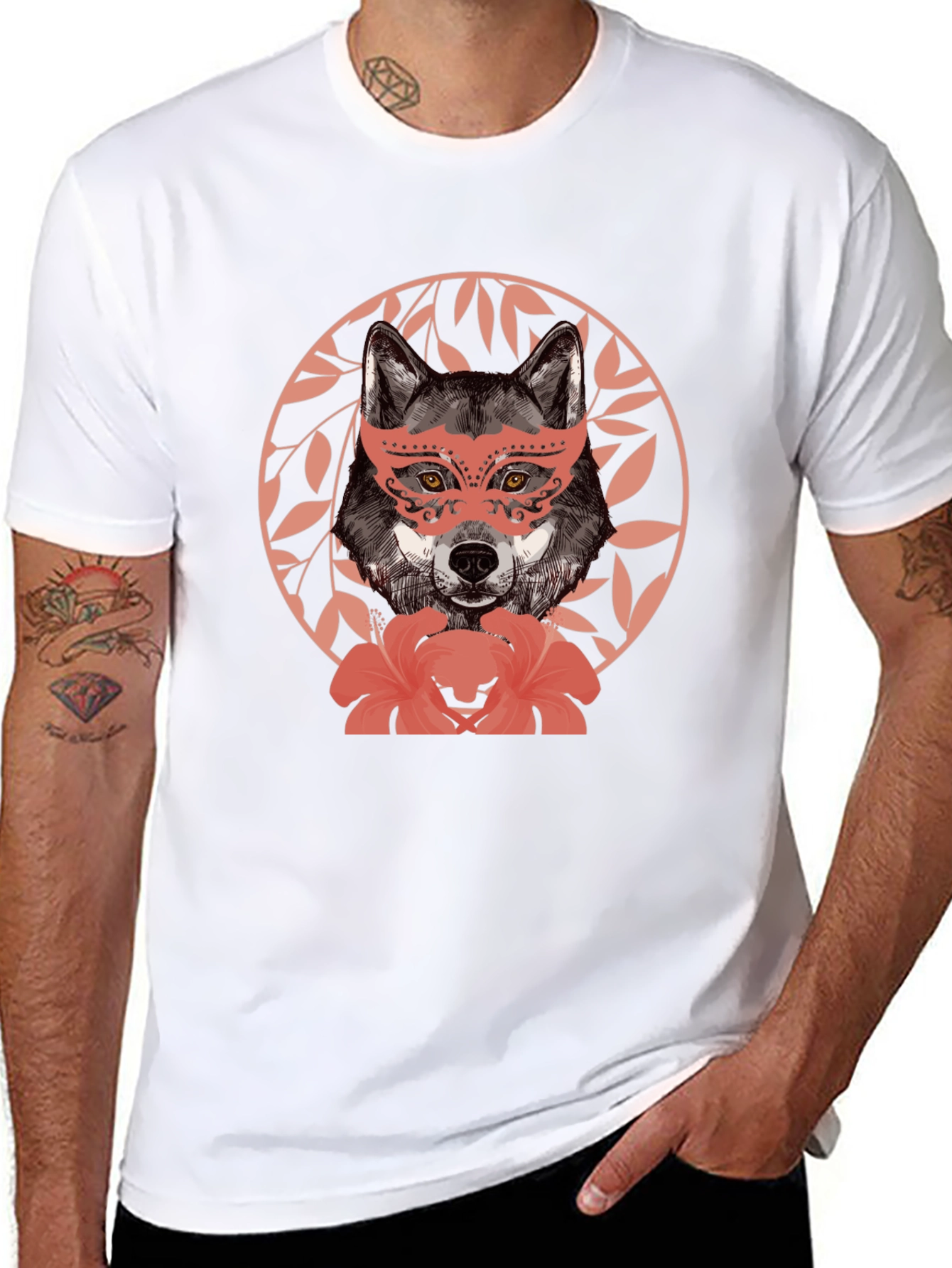 Wolf in Mask Graphic T-Shirt