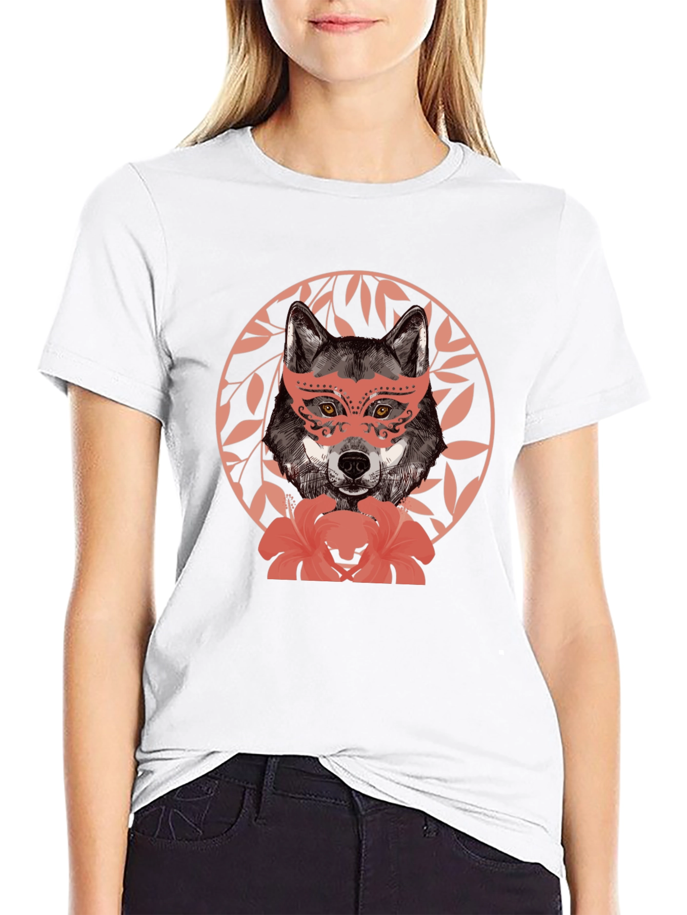 Wolf in Mask Graphic T-Shirt