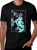 Koi Fish & Blossoms Graphic Tee - Black