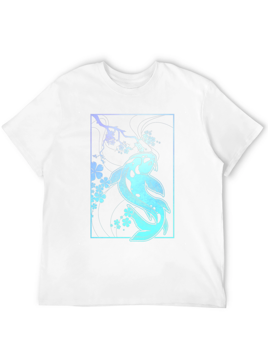 Koi Fish & Blossoms Graphic Tee - Black