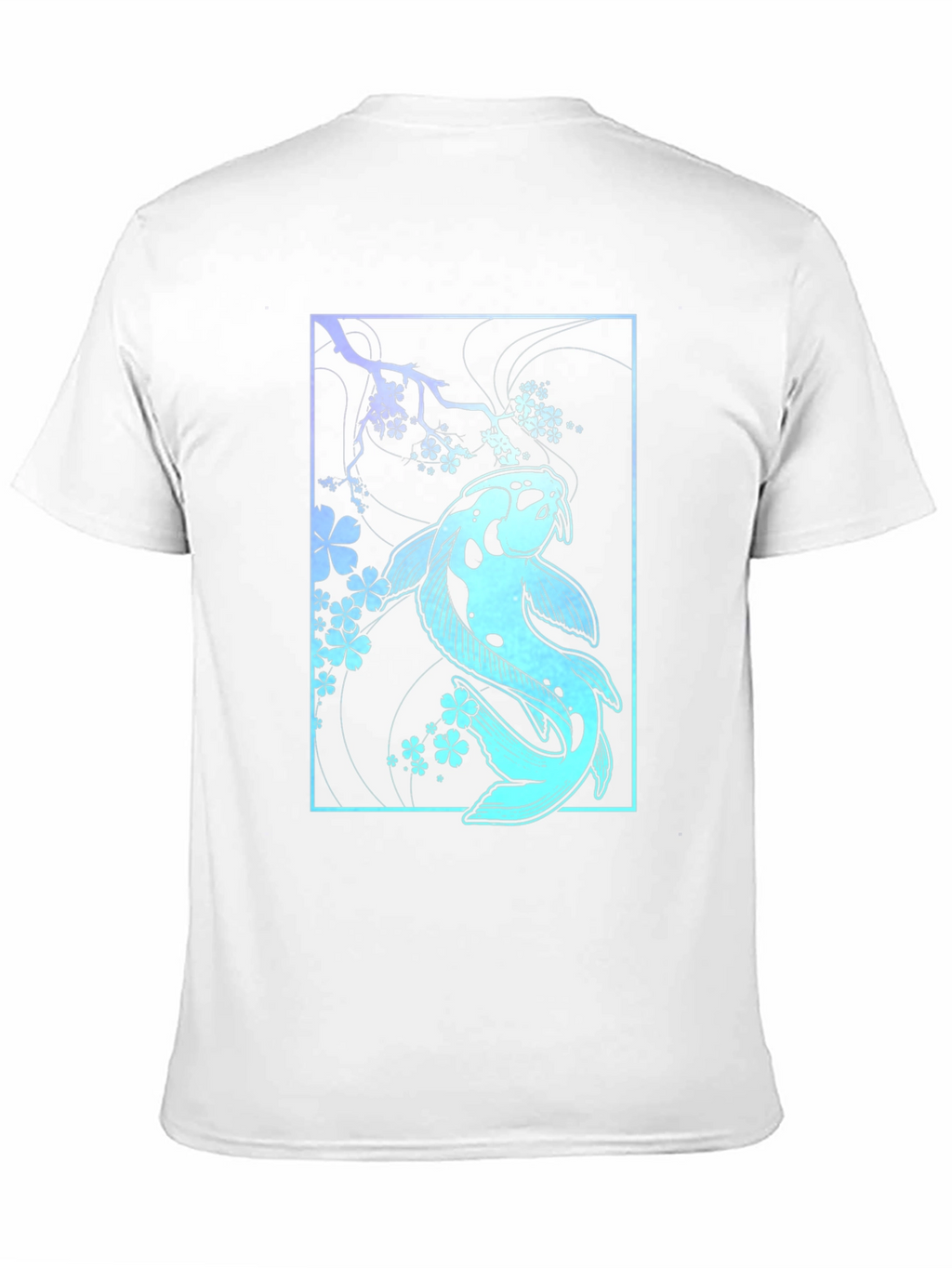 Koi Fish & Blossoms Graphic Tee - Black