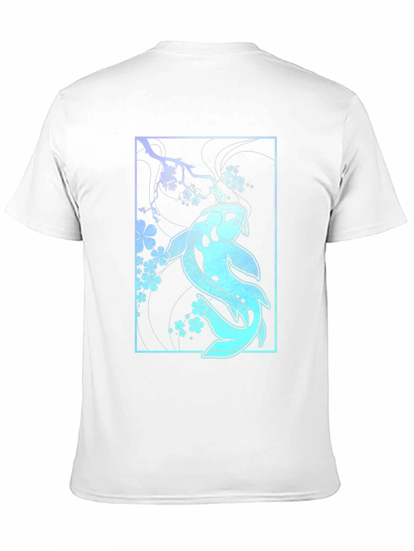 Koi Fish & Blossoms Graphic Tee - Black
