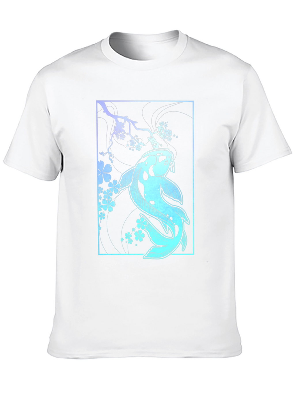Koi Fish & Blossoms Graphic Tee - Black