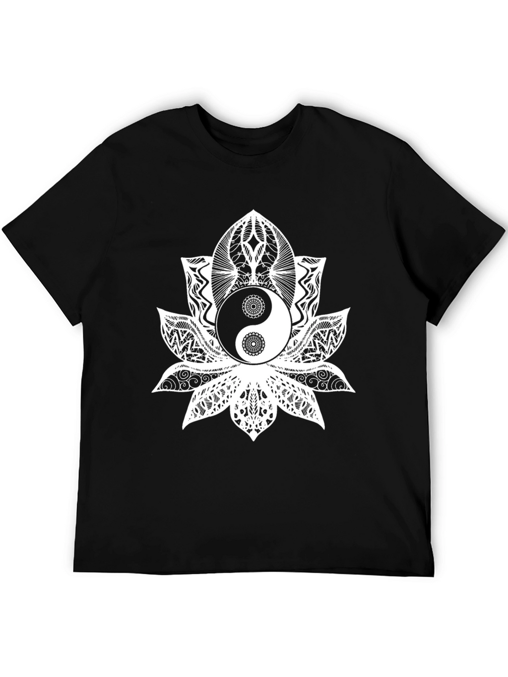 Yin Yang Lotus Flower Graphic Tee
