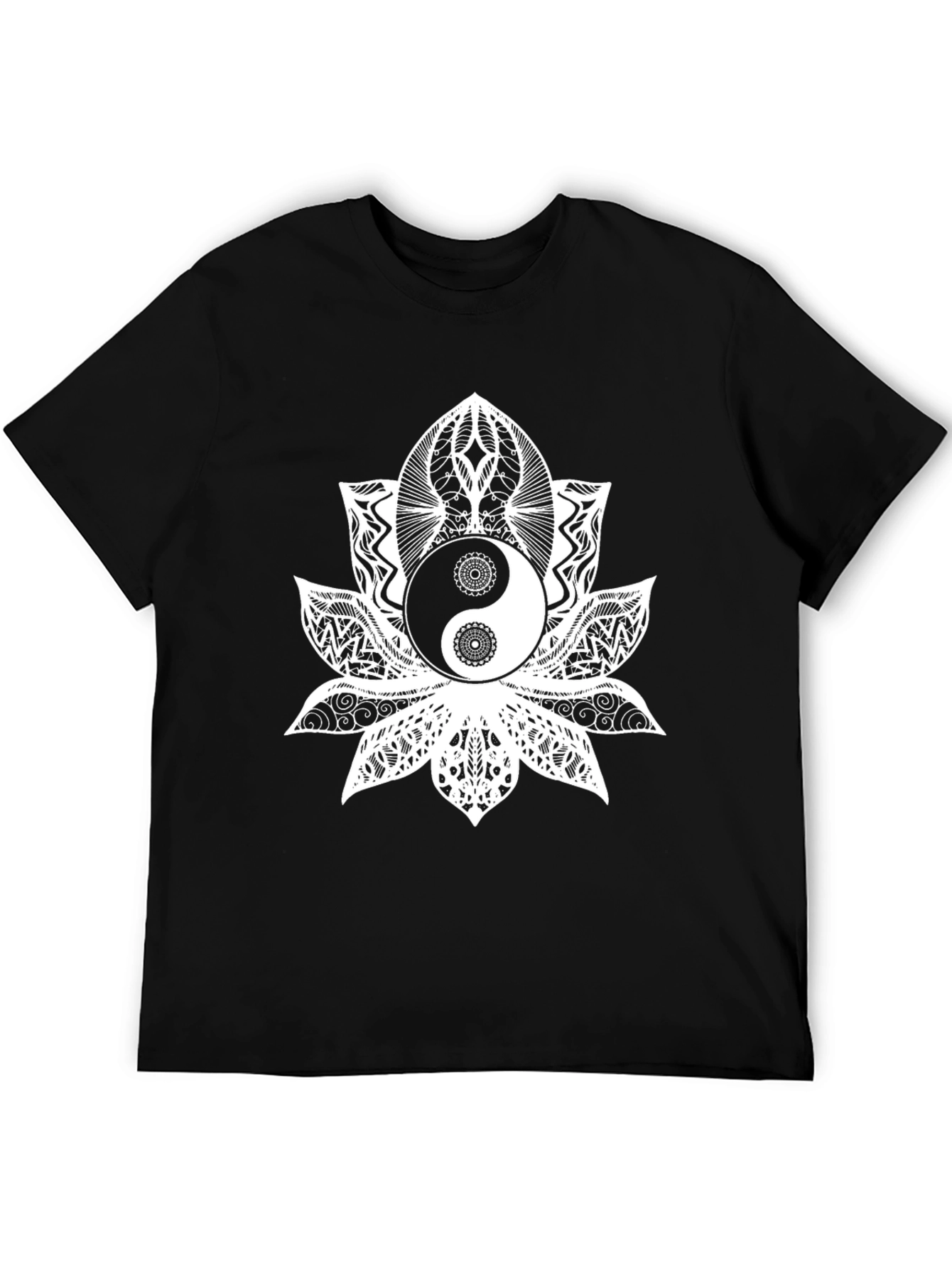Yin Yang Lotus Flower Graphic Tee