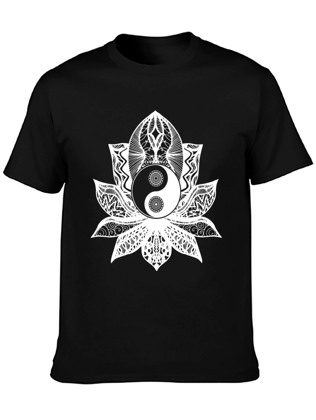 Yin Yang Lotus Flower Graphic Tee