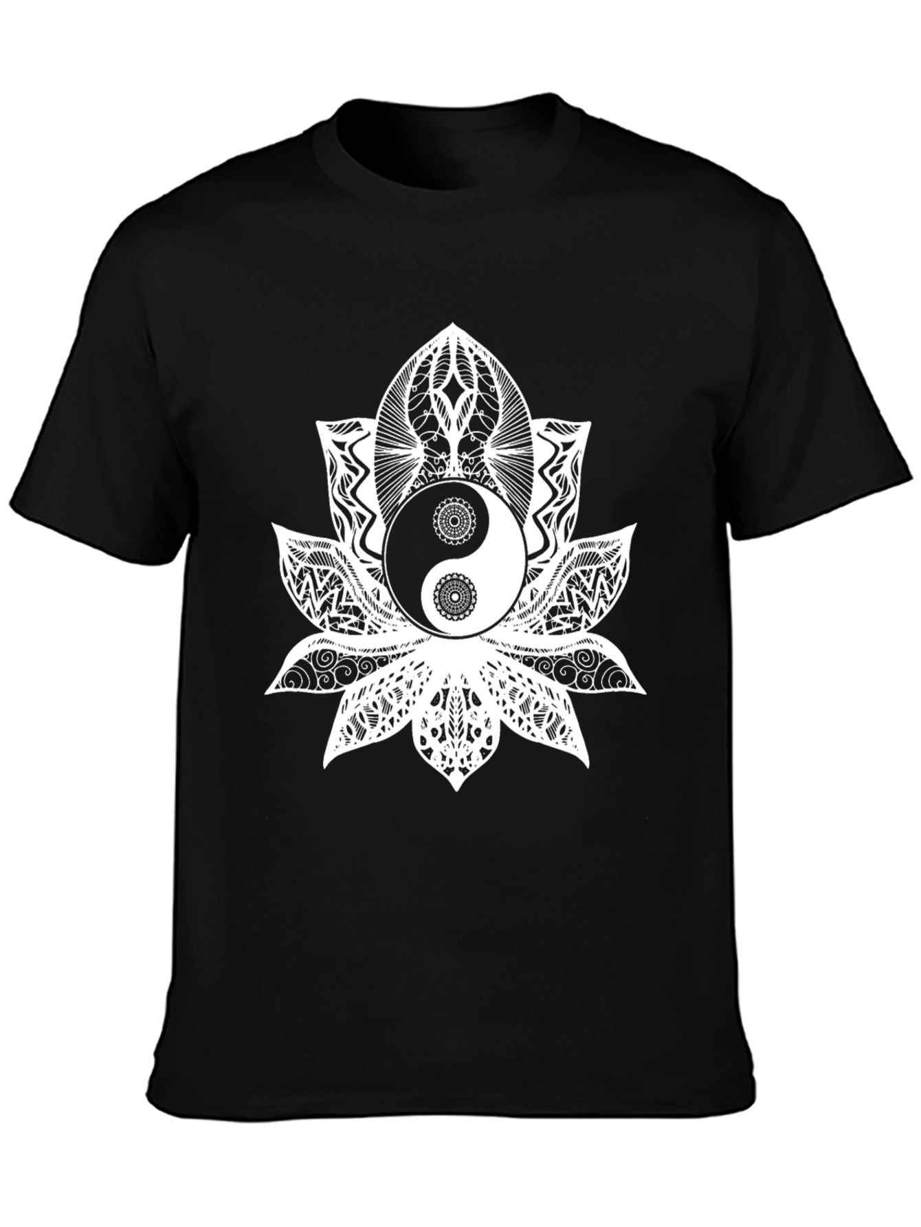 Yin Yang Lotus Flower Graphic Tee