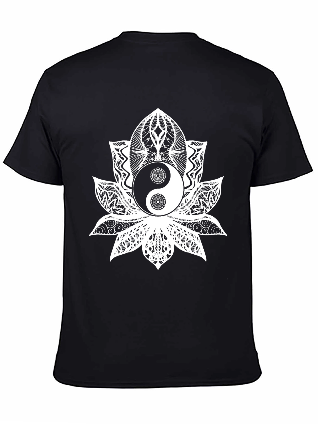 Yin Yang Lotus Flower Graphic Tee