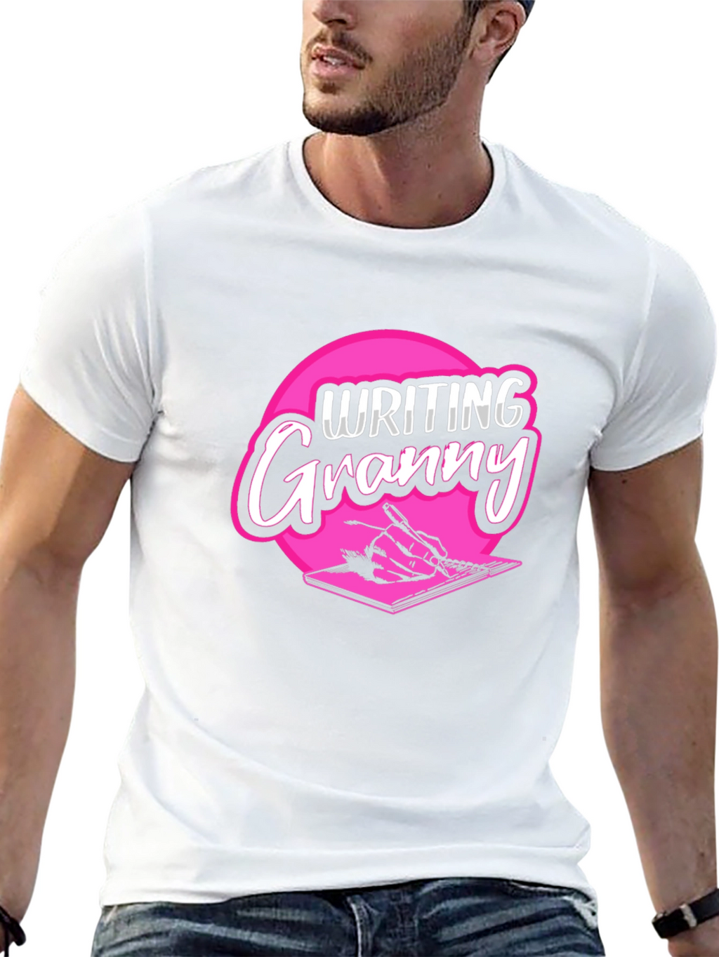 Writing Granny Black T-Shirt