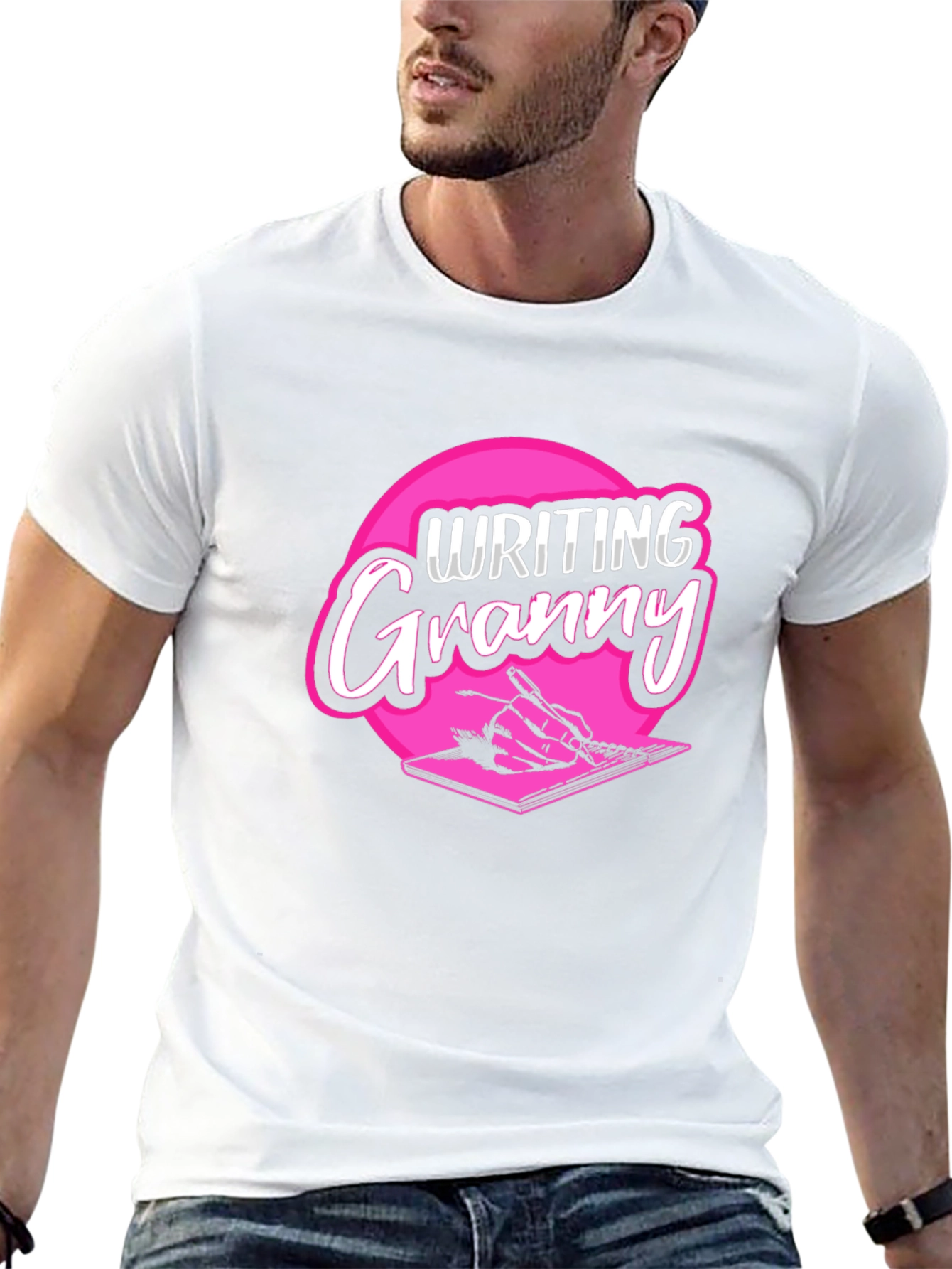 Writing Granny Black T-Shirt