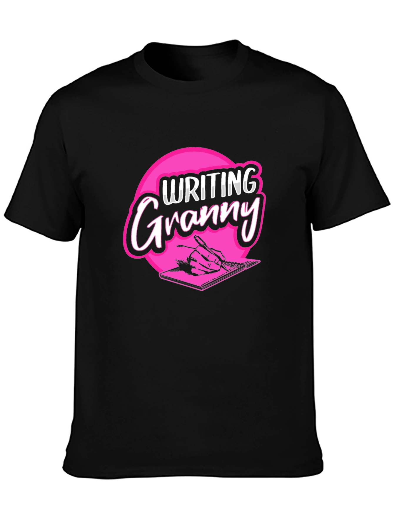 Writing Granny Black T-Shirt