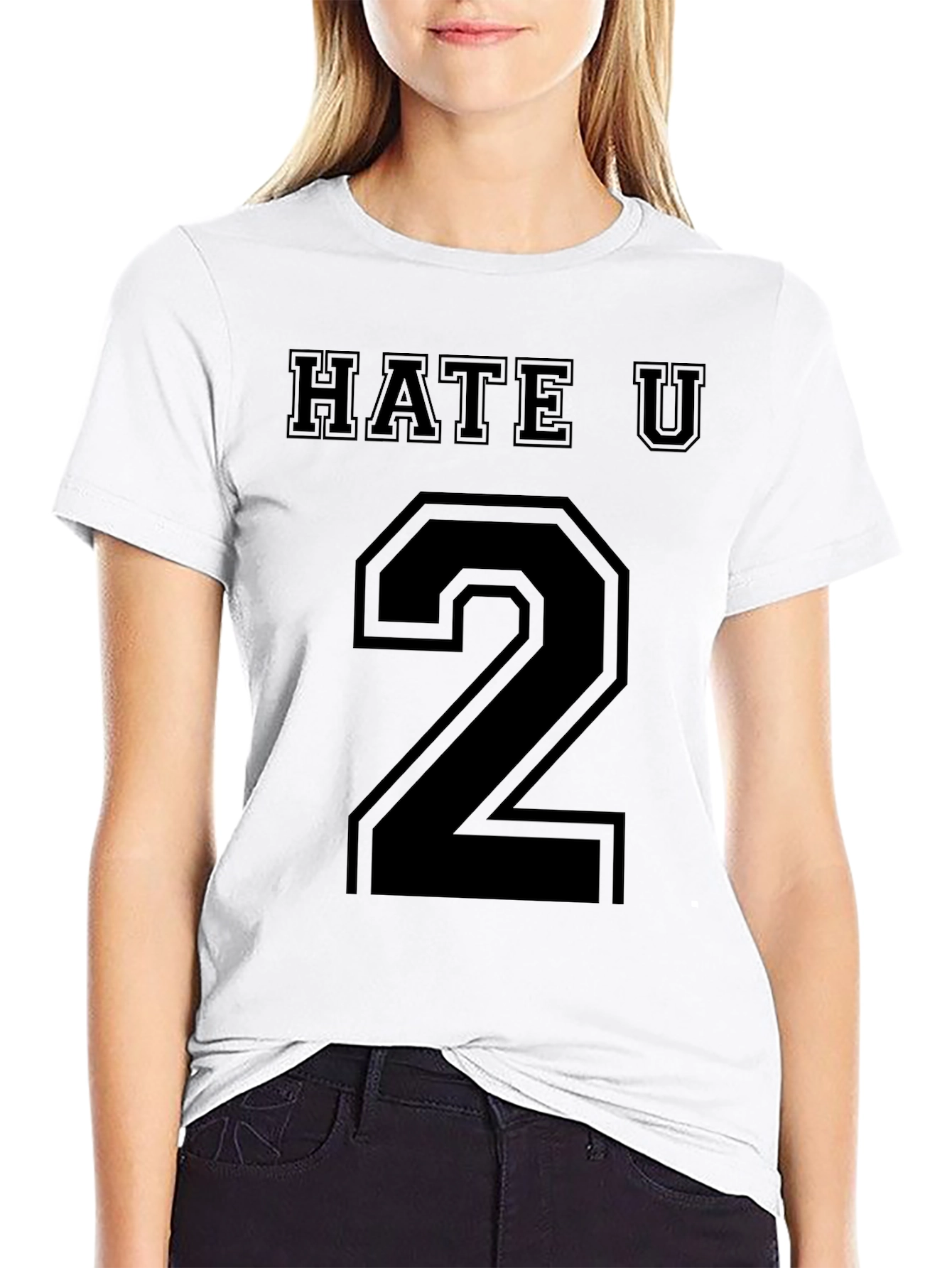 Hate U 2 Black Graphic Tee