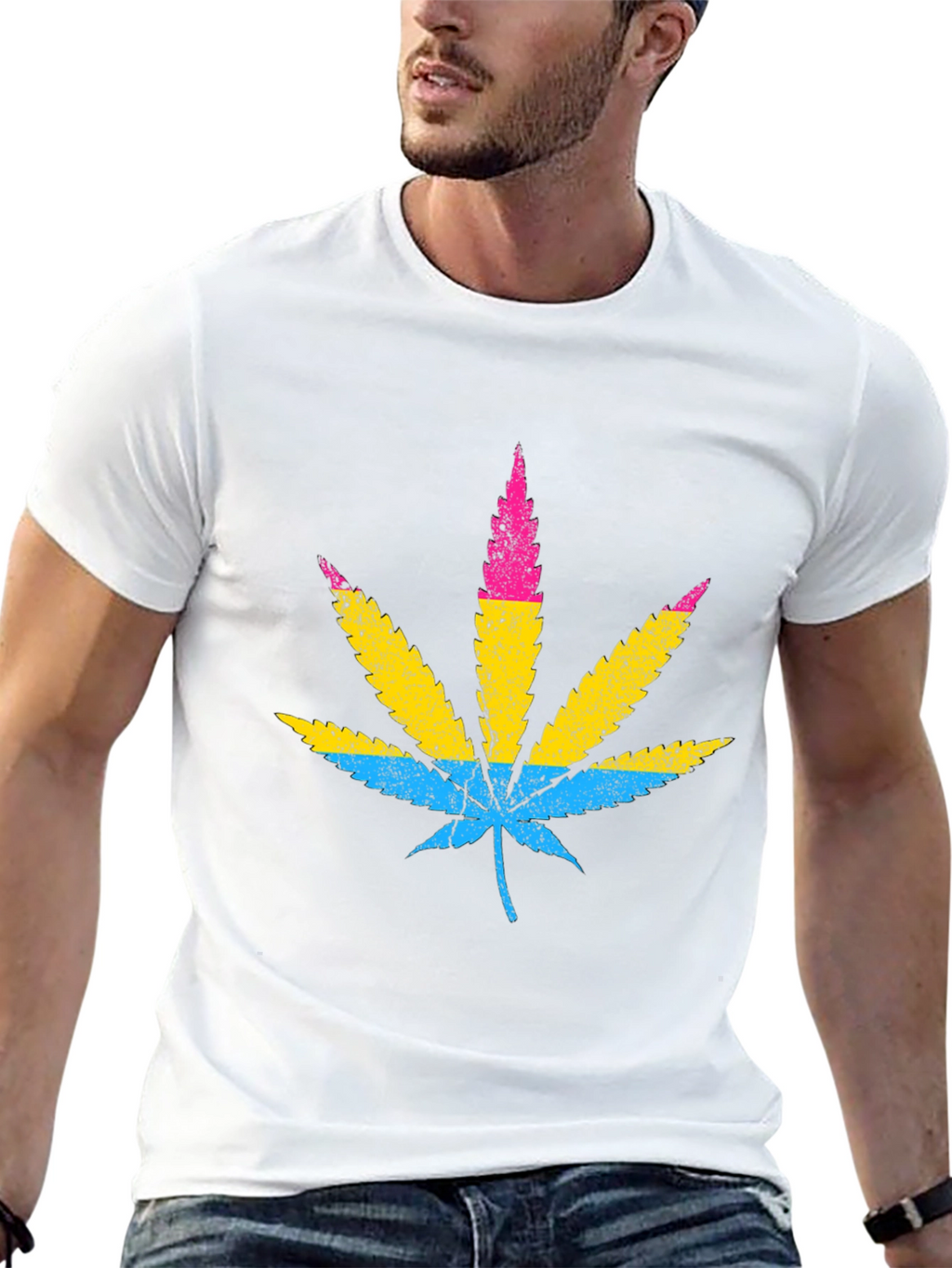 Pansexual Pride Marijuana Leaf T-Shirt