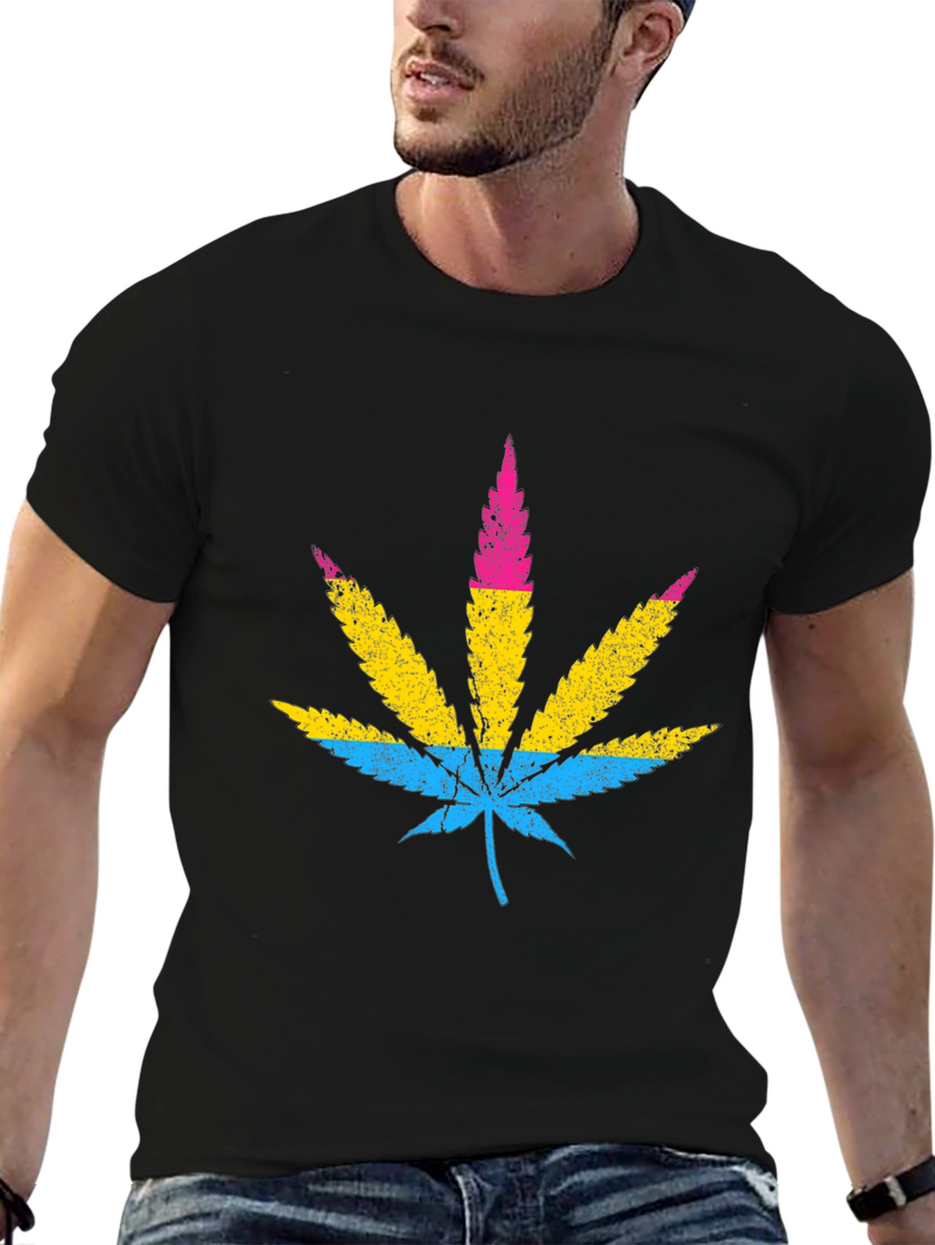 Pansexual Pride Marijuana Leaf T-Shirt