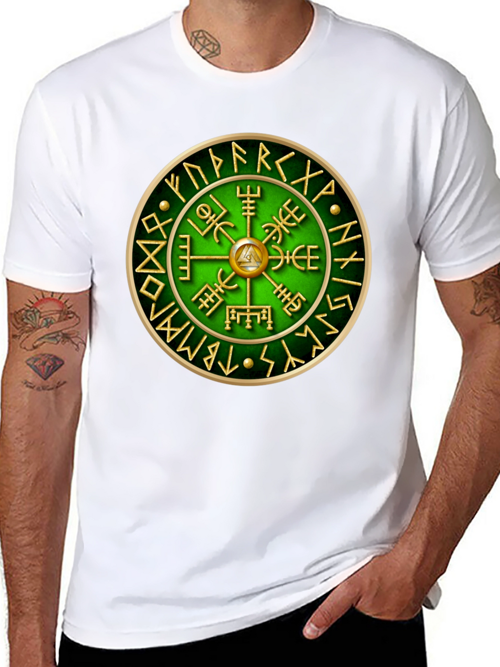 Vegvisir Compass T-Shirt - Viking Runes Tee