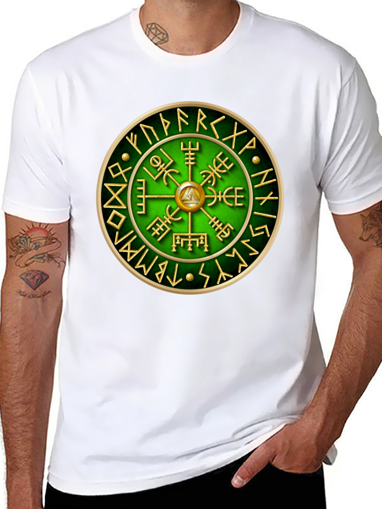 Vegvisir Compass T-Shirt - Viking Runes Tee