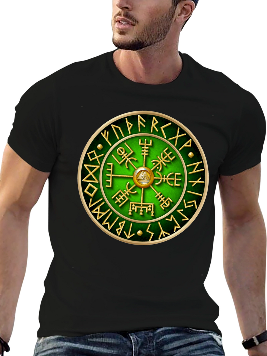 Vegvisir Compass T-Shirt - Viking Runes Tee