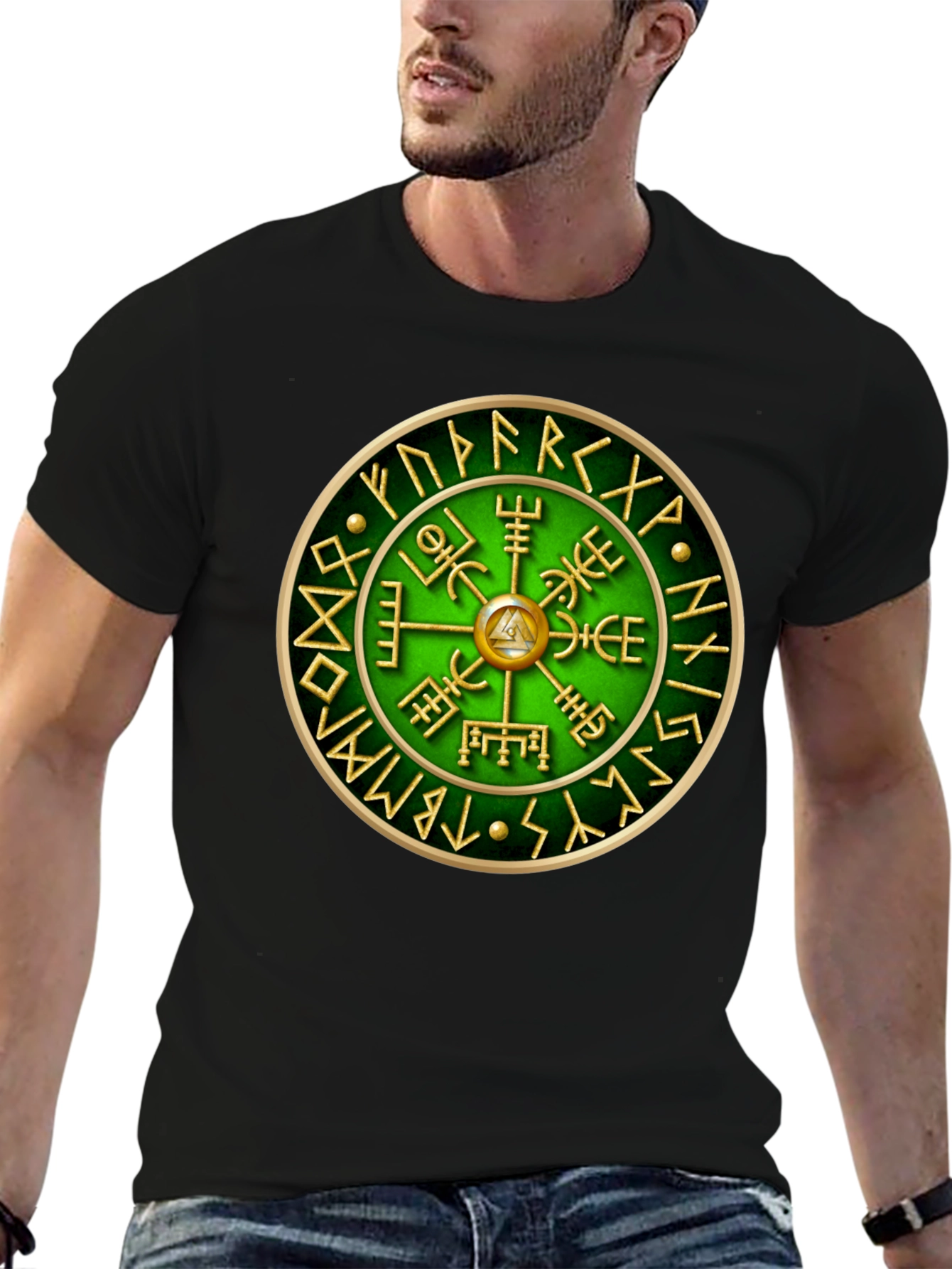 Vegvisir Compass T-Shirt - Viking Runes Tee