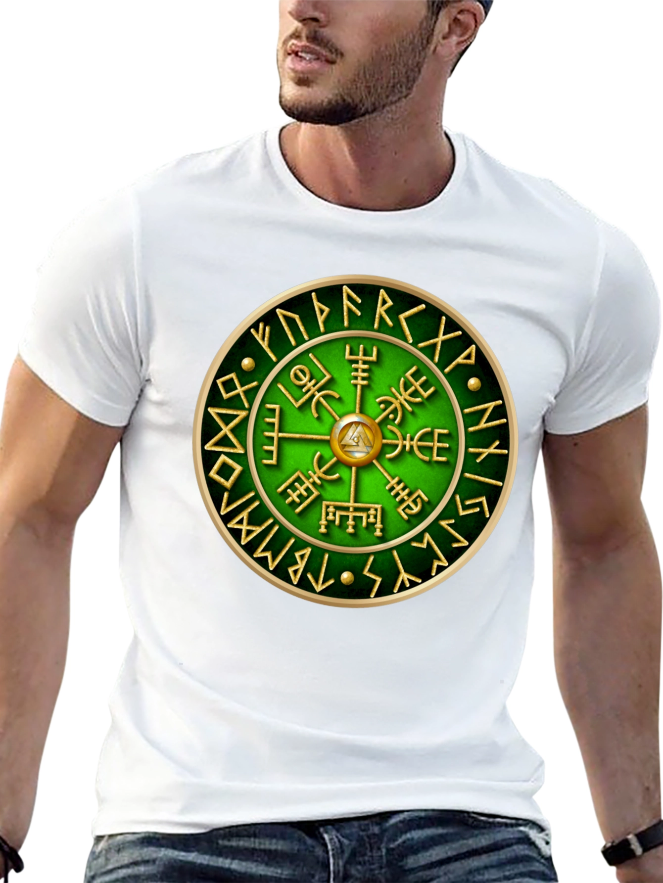 Vegvisir Compass T-Shirt - Viking Runes Tee