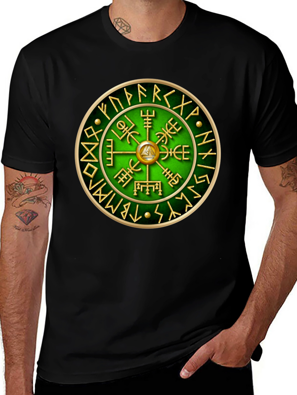 Vegvisir Compass T-Shirt - Viking Runes Tee