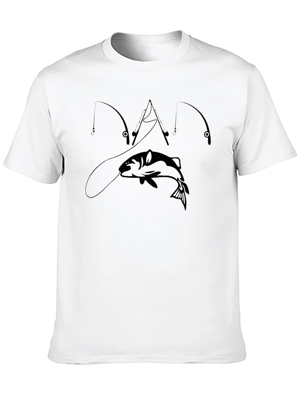 Fishing T-Shirt - Bass and Rods Design