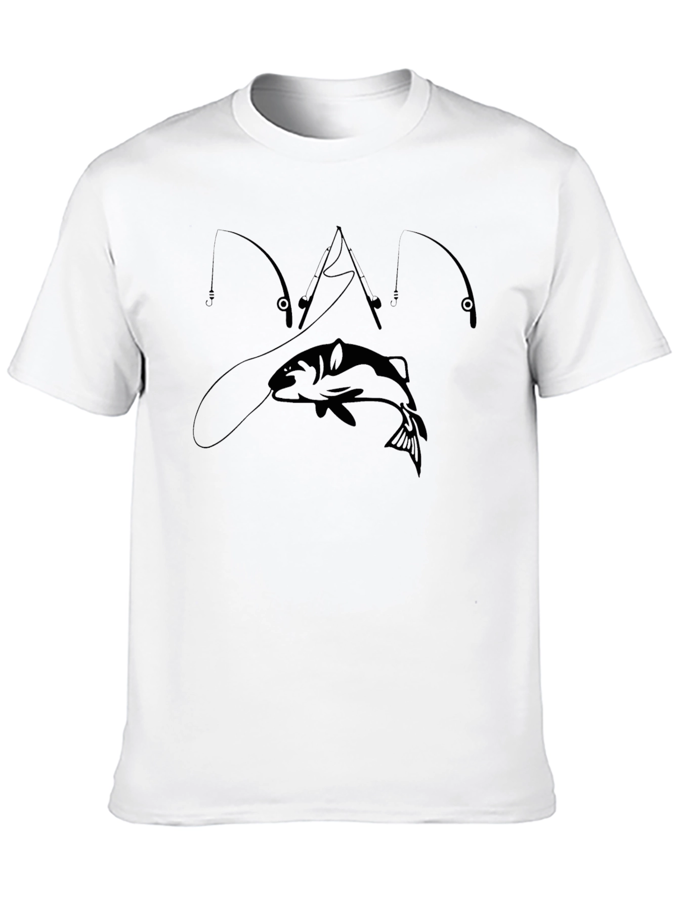 Fishing T-Shirt - Bass and Rods Design