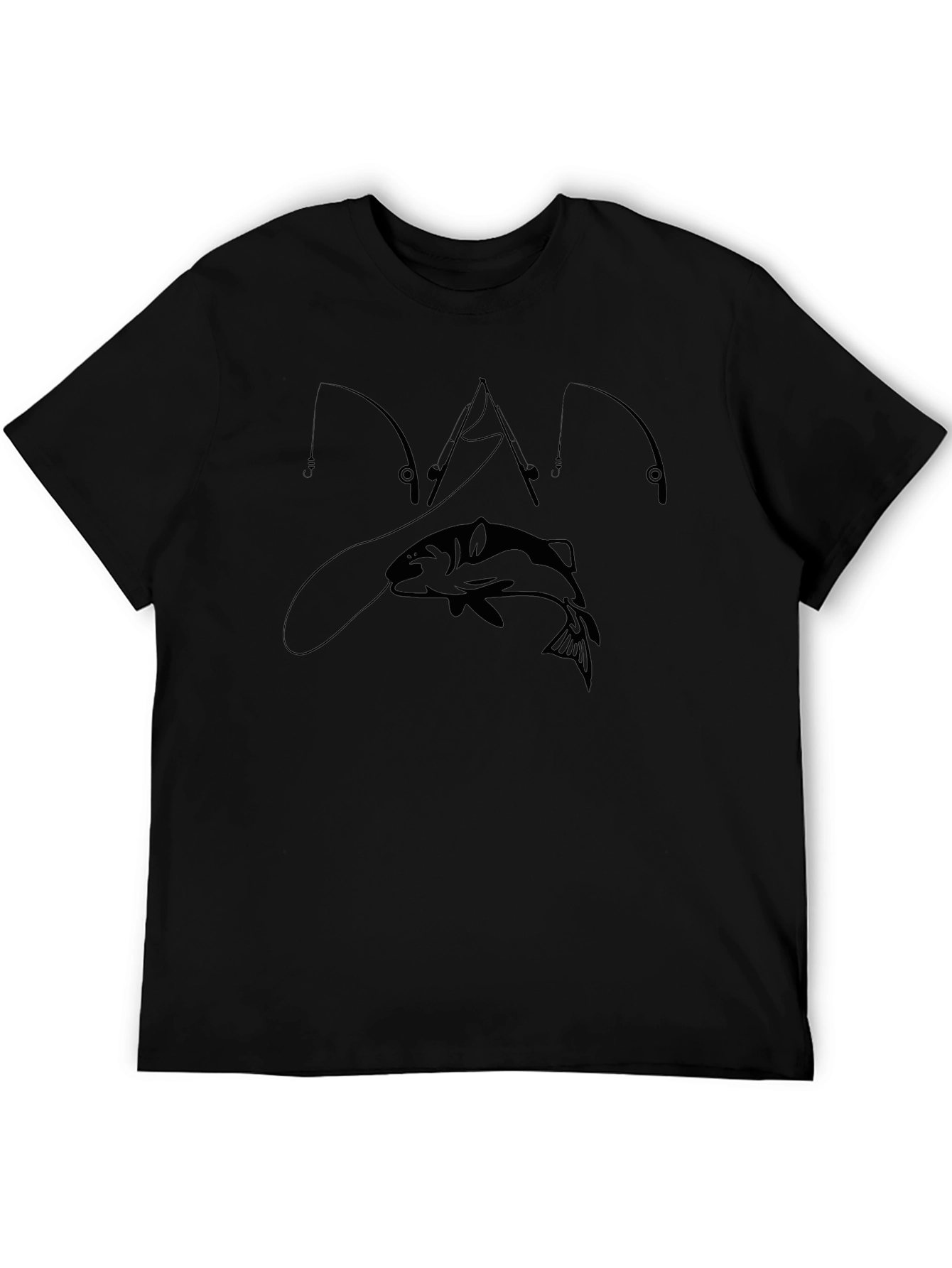 Fishing T-Shirt - Bass and Rods Design