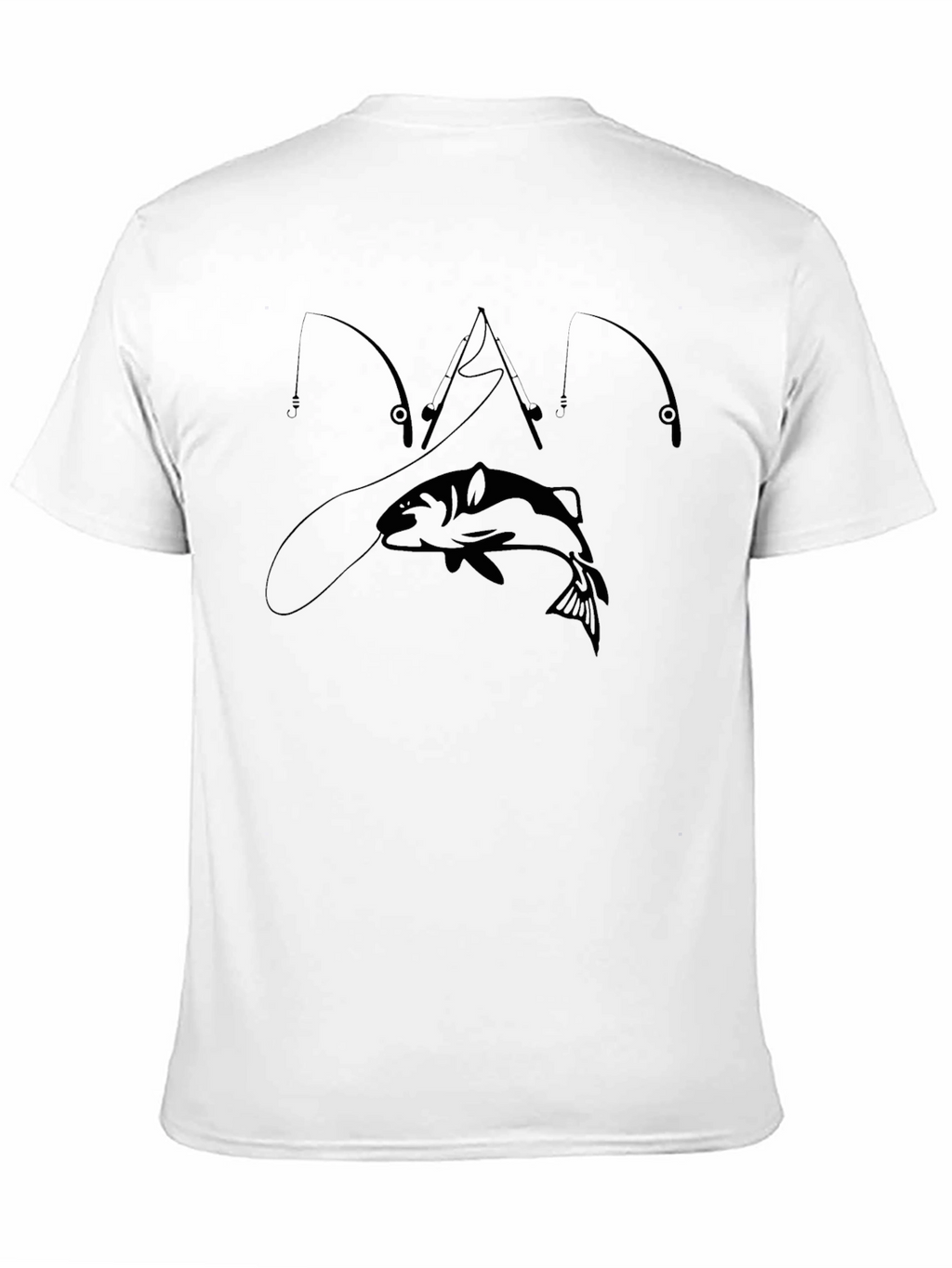 Fishing T-Shirt - Bass and Rods Design