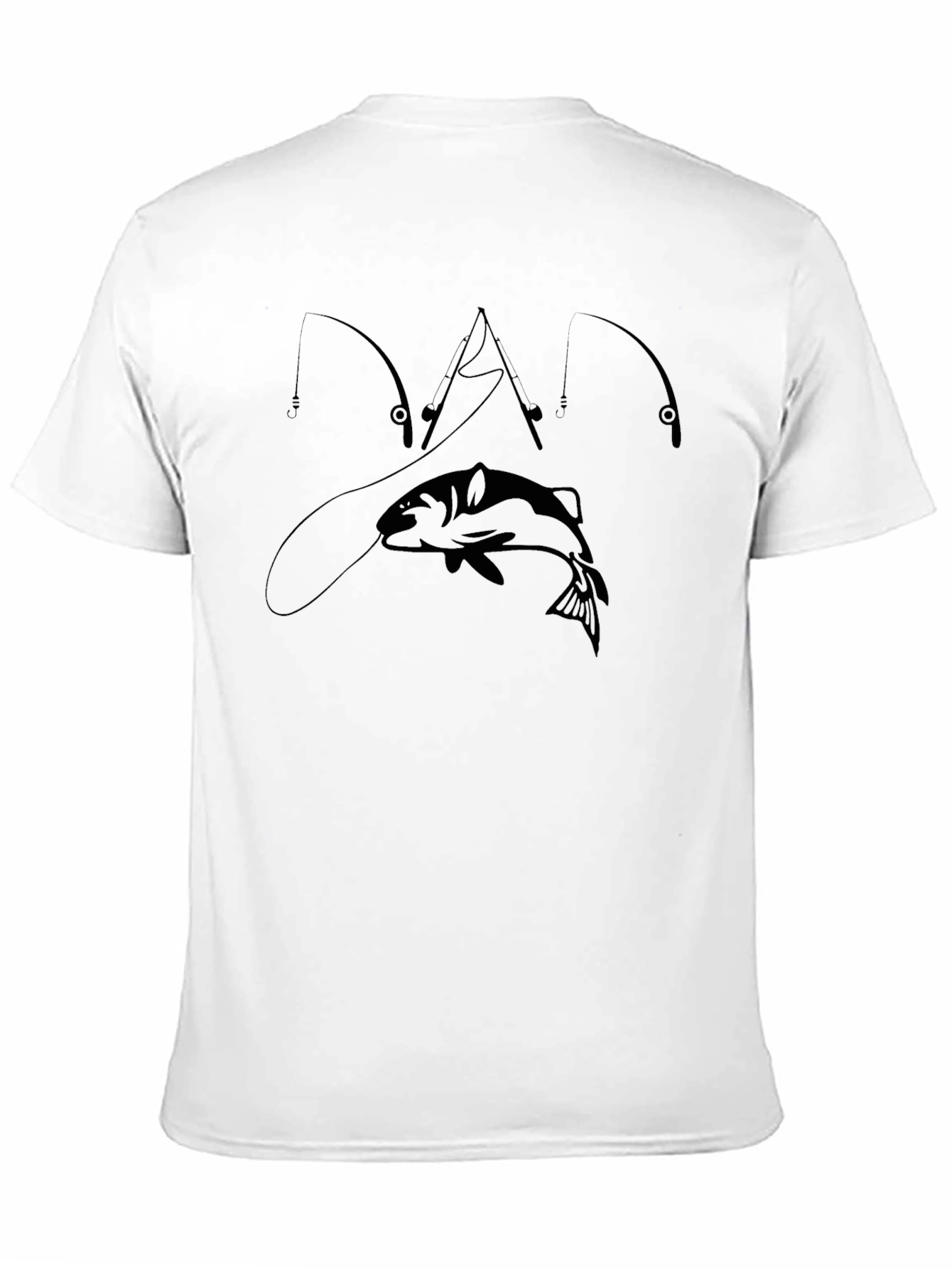 Fishing T-Shirt - Bass and Rods Design