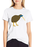 Cool Kiwi Bird Graphic Tee - Black Cotton T-Shirt