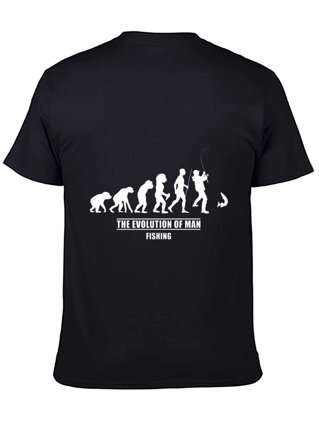 Evolution of Man Fishing Graphic T-Shirt