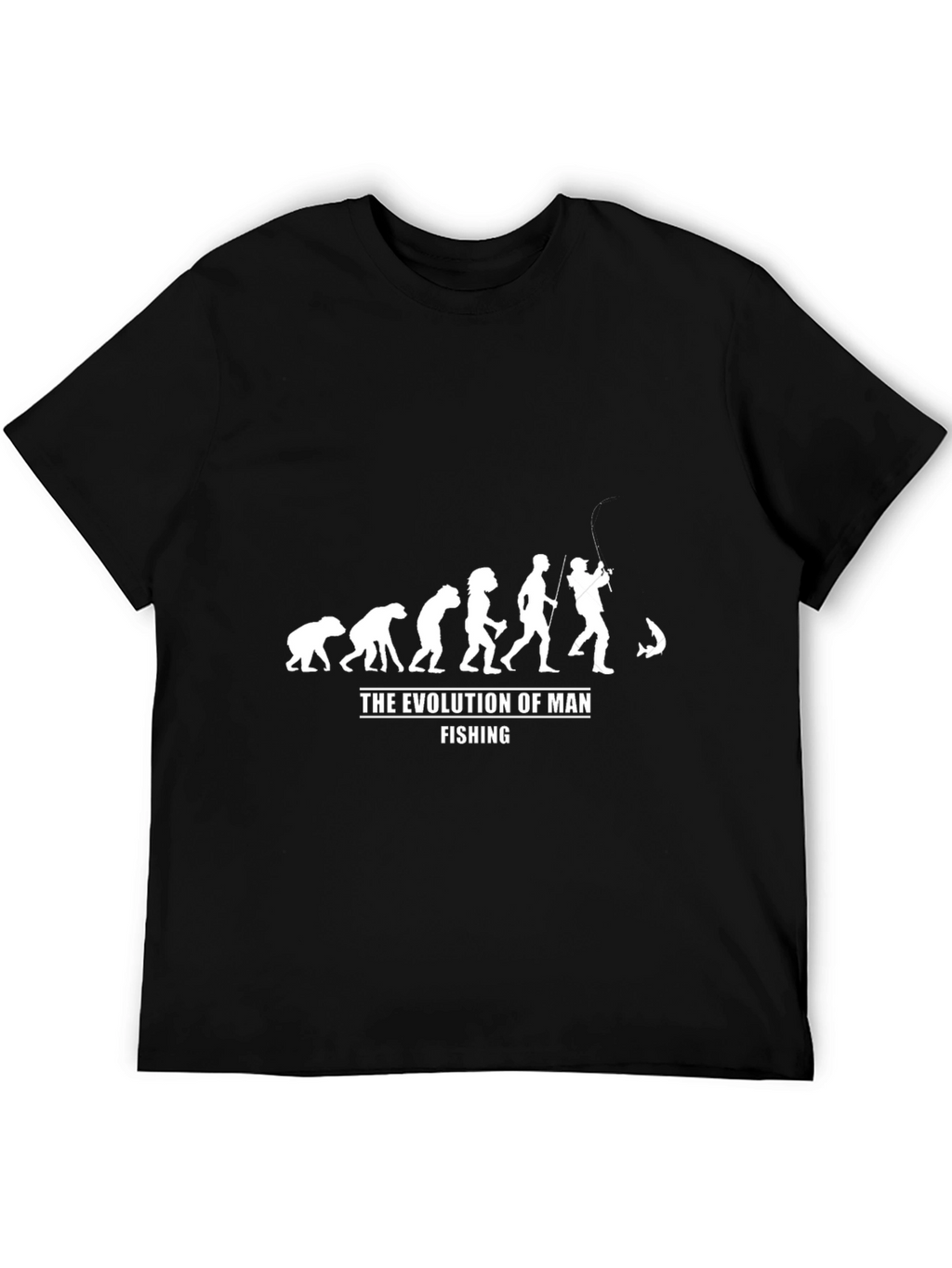 Evolution of Man Fishing Graphic T-Shirt
