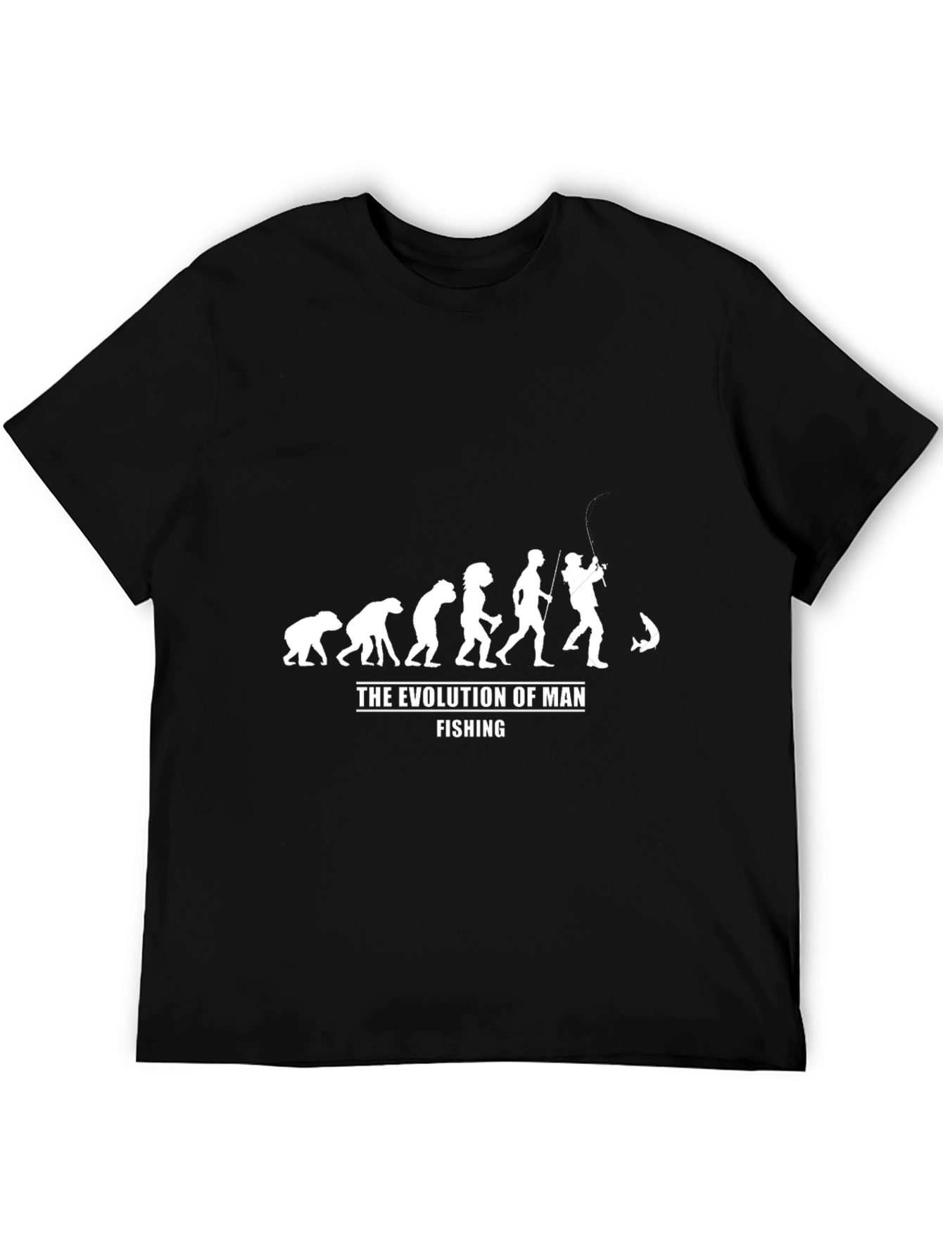 Evolution of Man Fishing Graphic T-Shirt