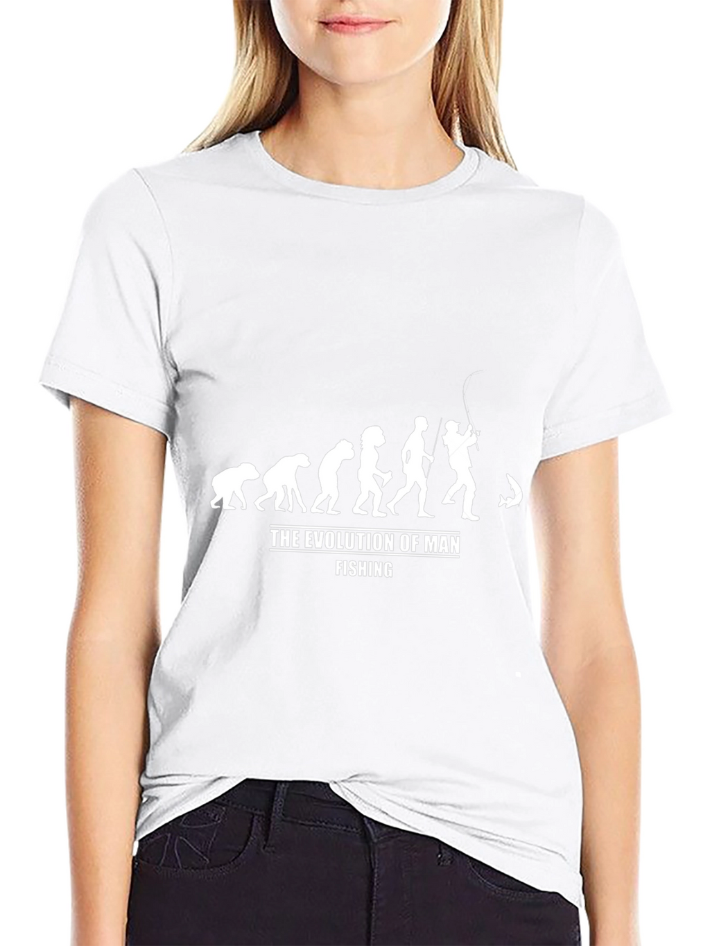 Evolution of Man Fishing Graphic T-Shirt